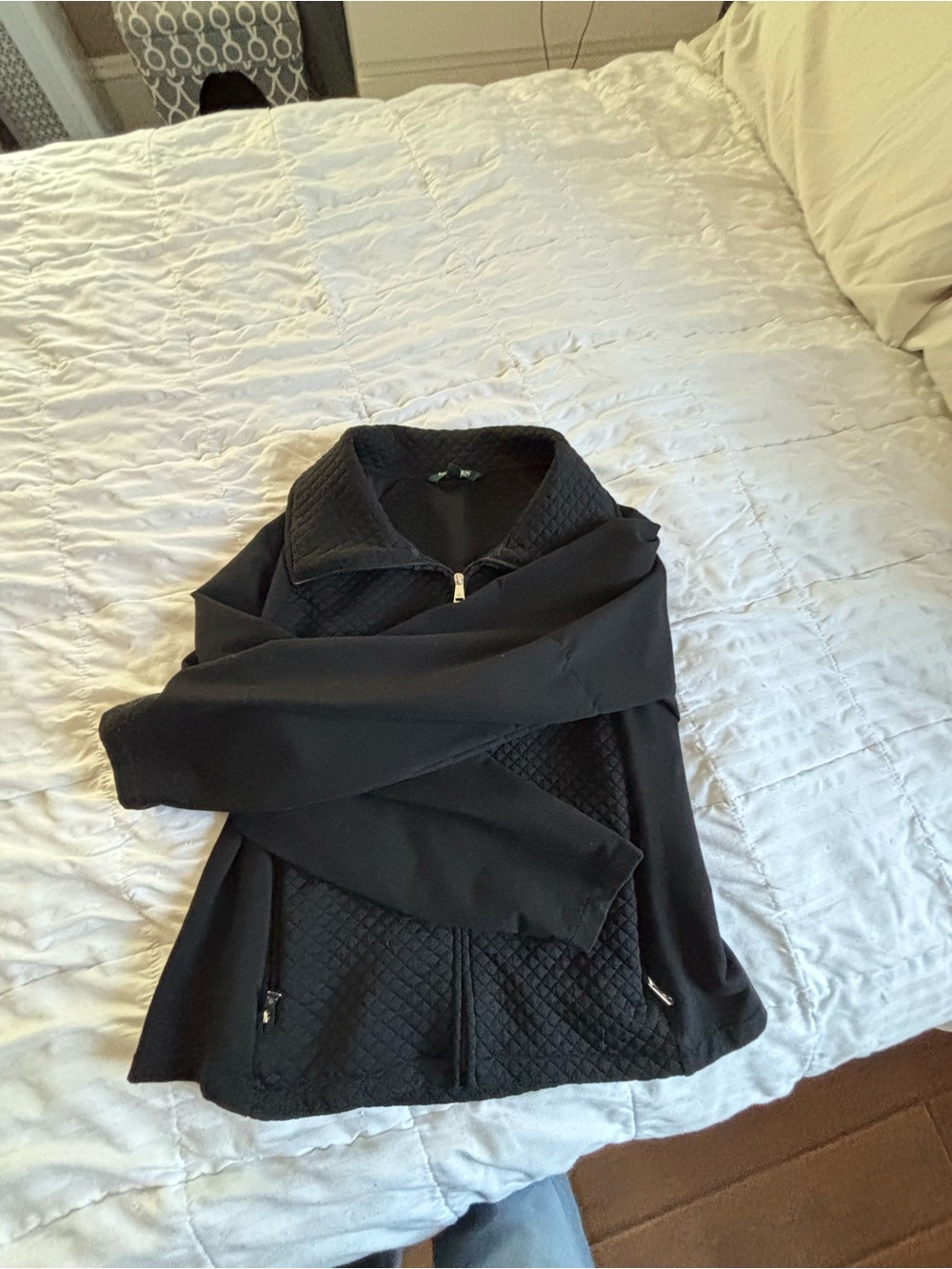 Ralph Lauren Women’s Black Quilted Zip-Front Jacket, XL - Iike new!!!!! - Picture 5 of 6